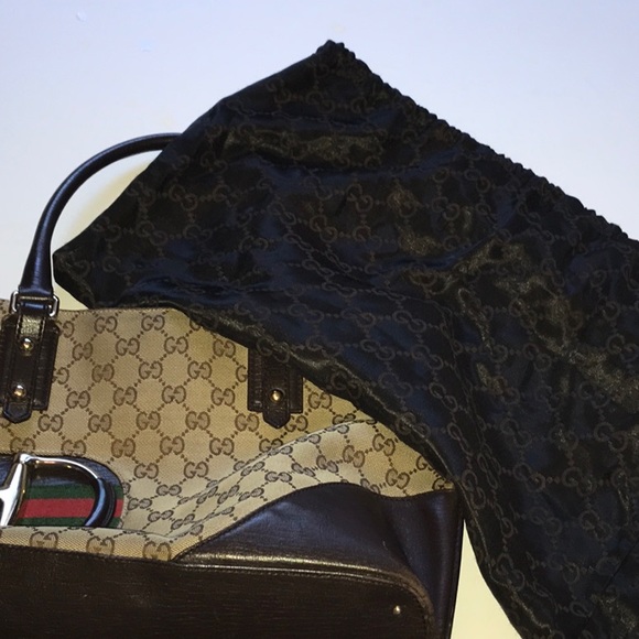 Gucci Beige/Chocolate Horsebit GG Tote Vintage - Picture 8 of 8